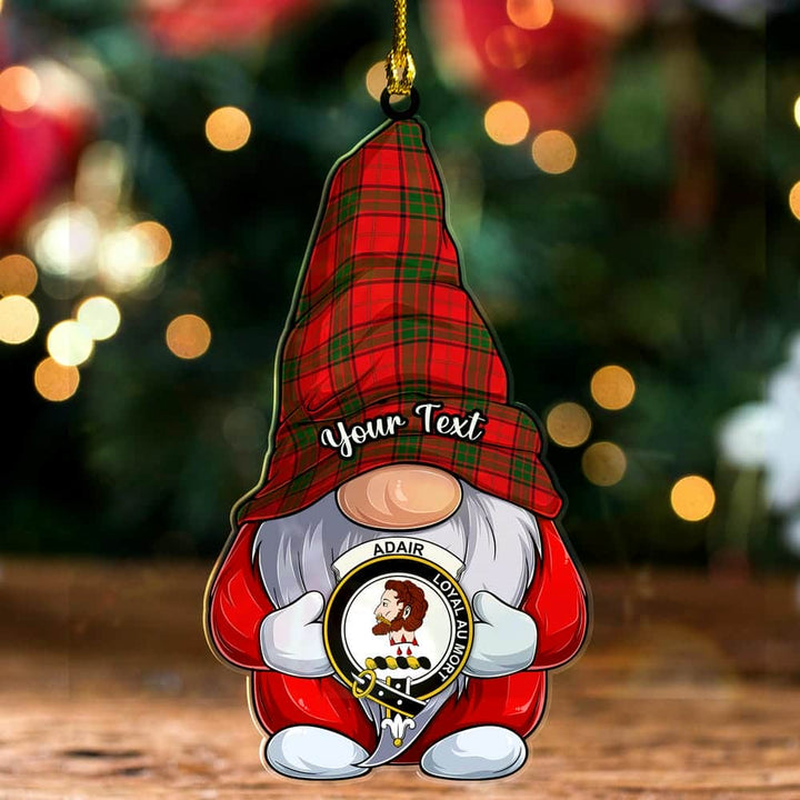 Scottish Adair Clan Crest Tartan Christmas Gnome Ornament Custom Personalized Tartan Plaid 2
