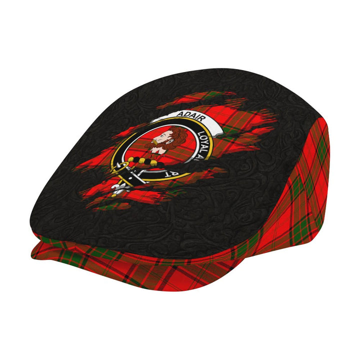 Scottish Adair Clan Crest Tartan Flat Cap - Scratch Style Tartan Plaid 2