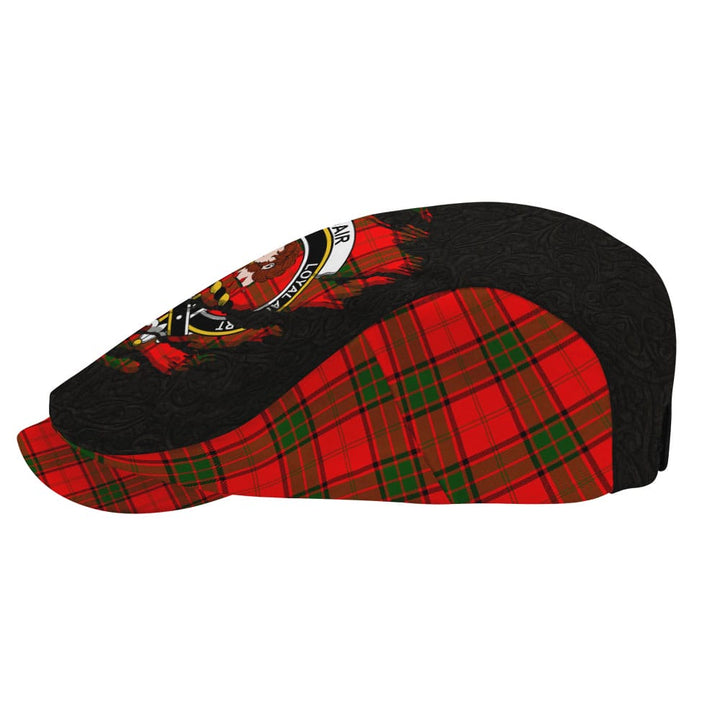 Scottish Adair Clan Crest Tartan Flat Cap - Scratch Style Tartan Plaid 3