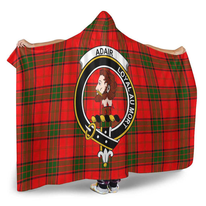 Scottish Adair Clan Crest Tartan Hooded Blanket Tartan Plaid 2
