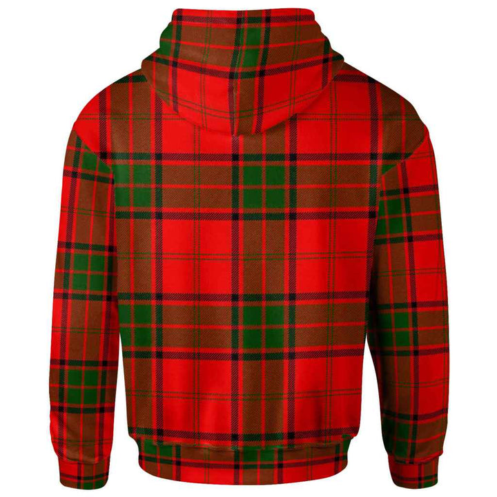 Scottish Adair Clan Crest Tartan Hoodie Back Side Tartan Plaid