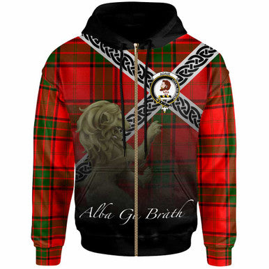 Scottish Adair Clan Crest Tartan Hoodie - Scotland Lion Zip-up Tartan Plaid
