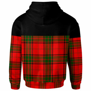 Scottish Adair Clan Crest Tartan Hoodie - Horizontal Style Back Side Tartan Plaid
