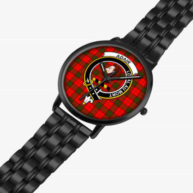 Scottish Adair Clan Crest Tartan Instafamous Steel Quartz Watches Tartan Plaid Black 2