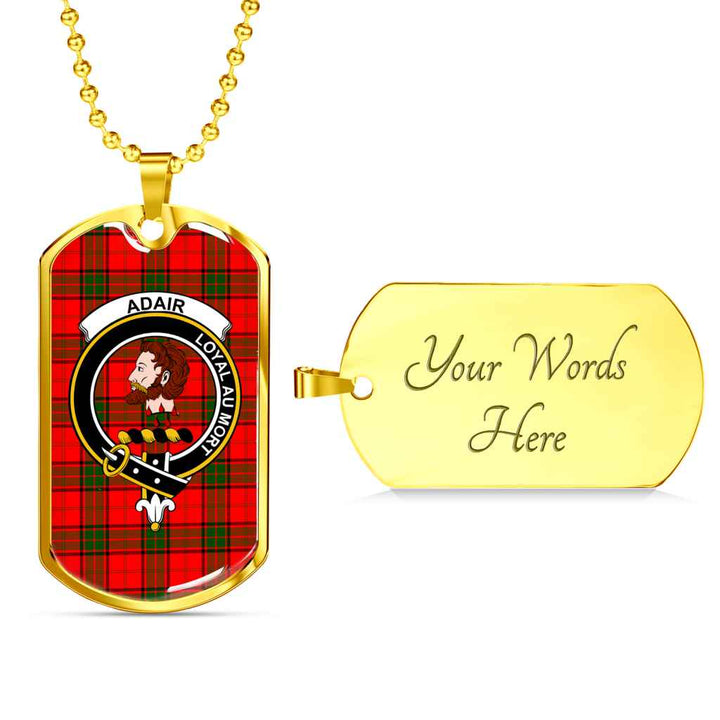 Scottish Adair Clan Crest Tartan Military Dog Tag Necklace Tartan Plaid 4