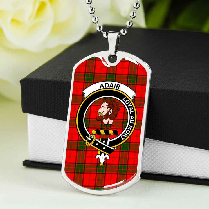 Scottish Adair Clan Crest Tartan Military Dog Tag Necklace Tartan Plaid 5