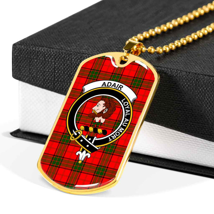 Scottish Adair Clan Crest Tartan Military Dog Tag Necklace Tartan Plaid 6