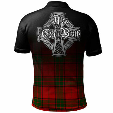 Scottish Adair Clan Crest Tartan Polo Shirt - Alba Gu Brath Family Crest Celtic Inspired Back Side Tartan Plaid