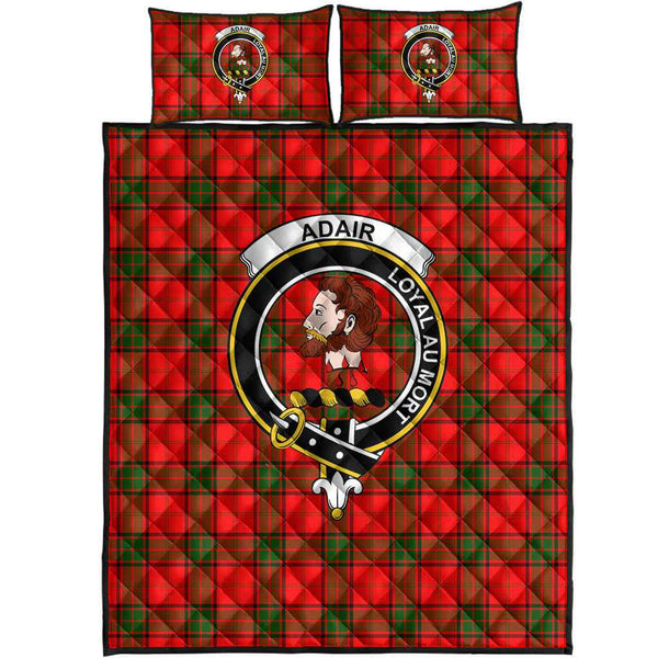 Scottish Adair Clan Crest Tartan Quilt Bed Set Tartan Plaid 1