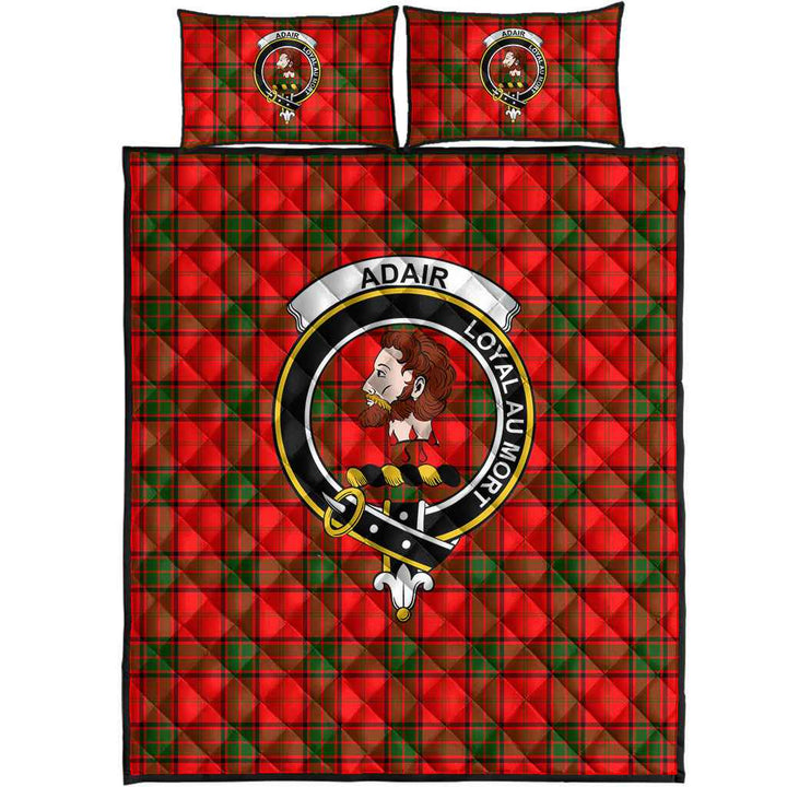 Scottish Adair Clan Crest Tartan Quilt Bed Set Tartan Plaid 1