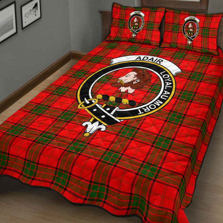 Scottish Adair Clan Crest Tartan Quilt Bed Set Tartan Plaid 3