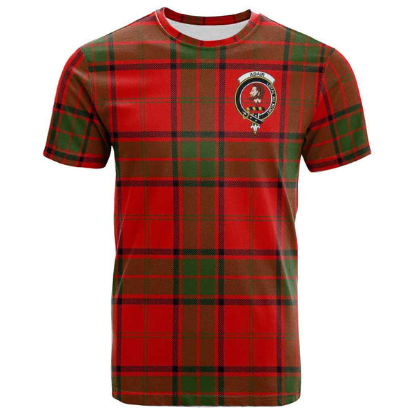 Scottish Adair Clan Crest Tartan T-Shirt Front Side Tartan Plaid