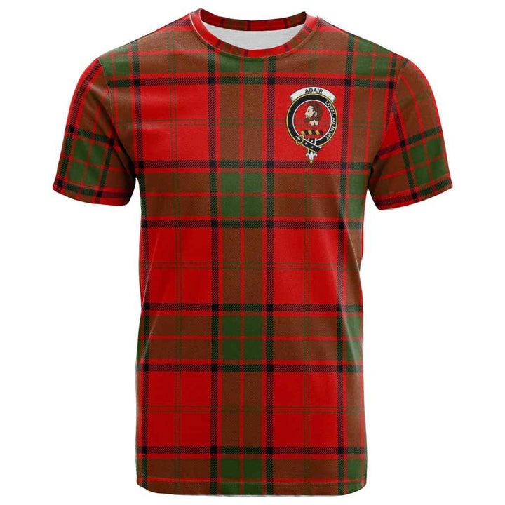 Scottish Adair Clan Crest Tartan T-Shirt Front Side Tartan Plaid