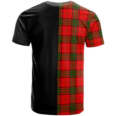Scottish Adair Clan Crest Tartan T-Shirt Half in Me Back Side Tartan Plaid