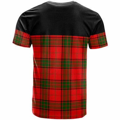 Scottish Adair Clan Crest Tartan T-Shirt - Horizontal Style Back Side Tartan Plaid