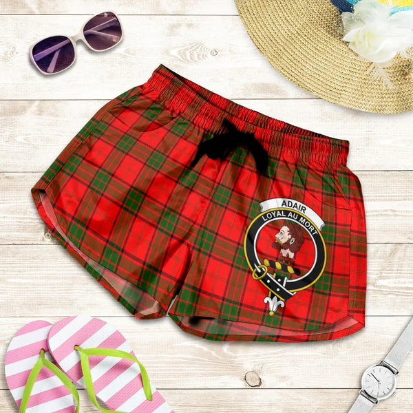 Scottish Adair Clan Crest Tartan Women Shorts