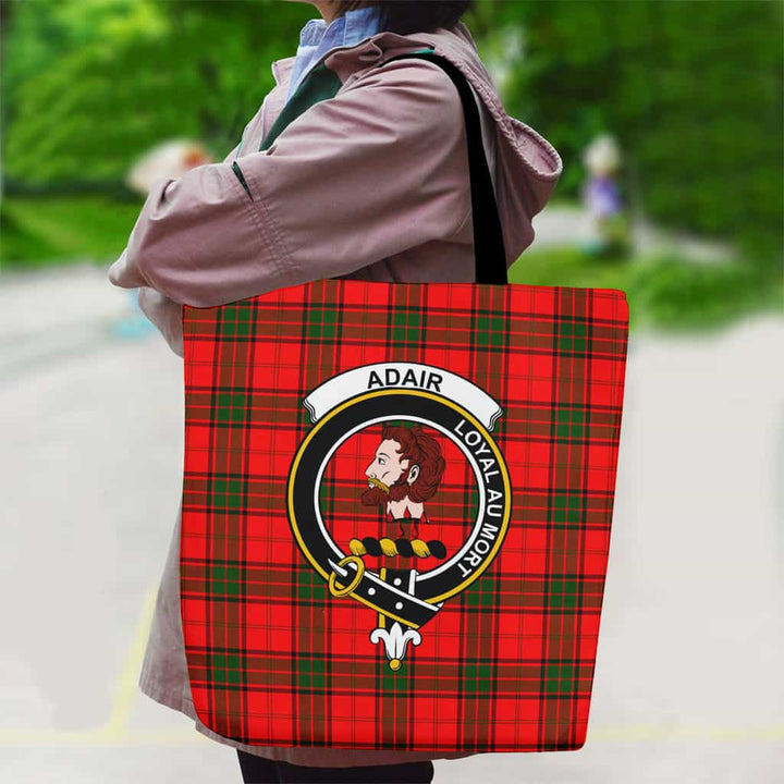 Scottish Adair Clan Crest Tartan Canvas Bag With Shoulder Strap Tartan Plaid 2