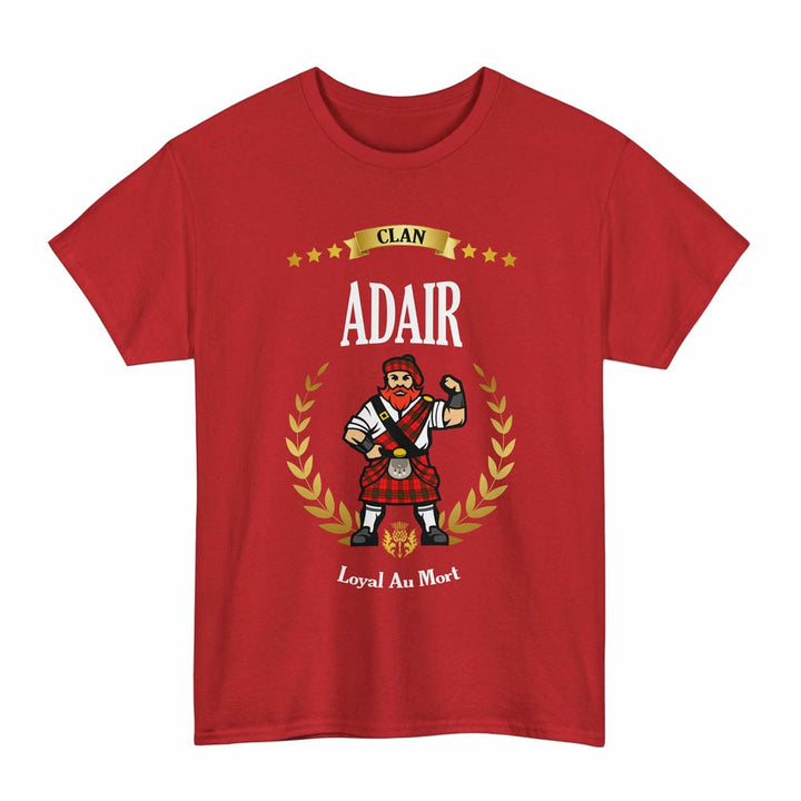 Scottish Adair Clan Tartan T-Shirt - Motto Scotsman Tartan Plaid Red Color