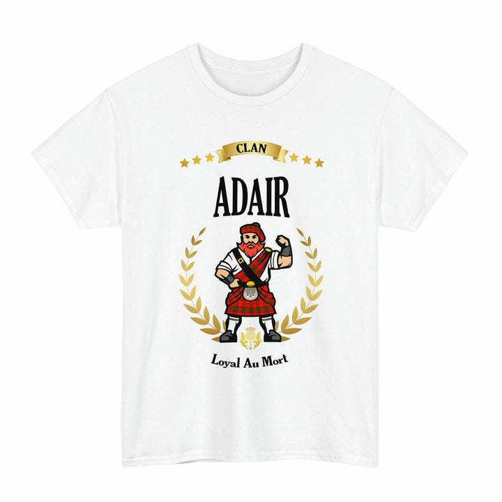 Scottish Adair Clan Tartan T-Shirt - Motto Scotsman Tartan Plaid White Color