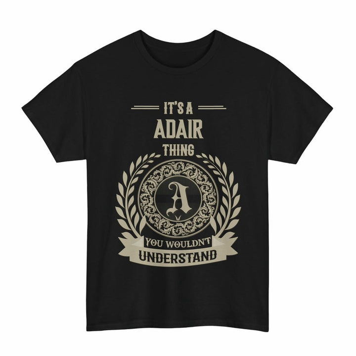 Scottish Adair Clan Tartan T-Shirt - Vintage Family Name Tartan Plaid Black Color