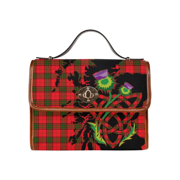 Scottish Adair Clan Tartan Waterproof Canvas Bag With Thistle Tartan Plaid 2