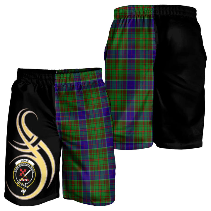 Scottish Adam Clan Crest Tartan Believe in Me Men's Shorts