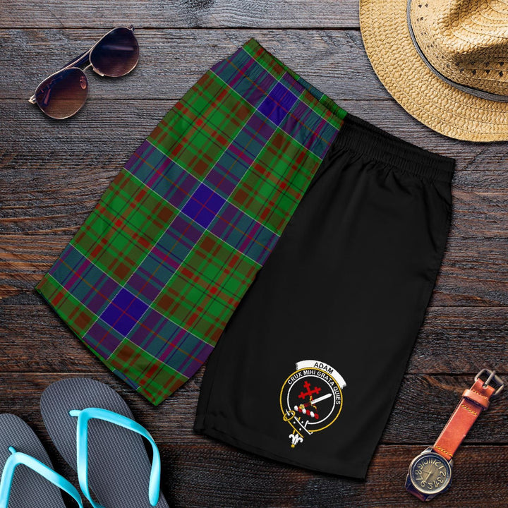 Scottish Adam Clan Crest Tartan Half of Me Men's Shorts