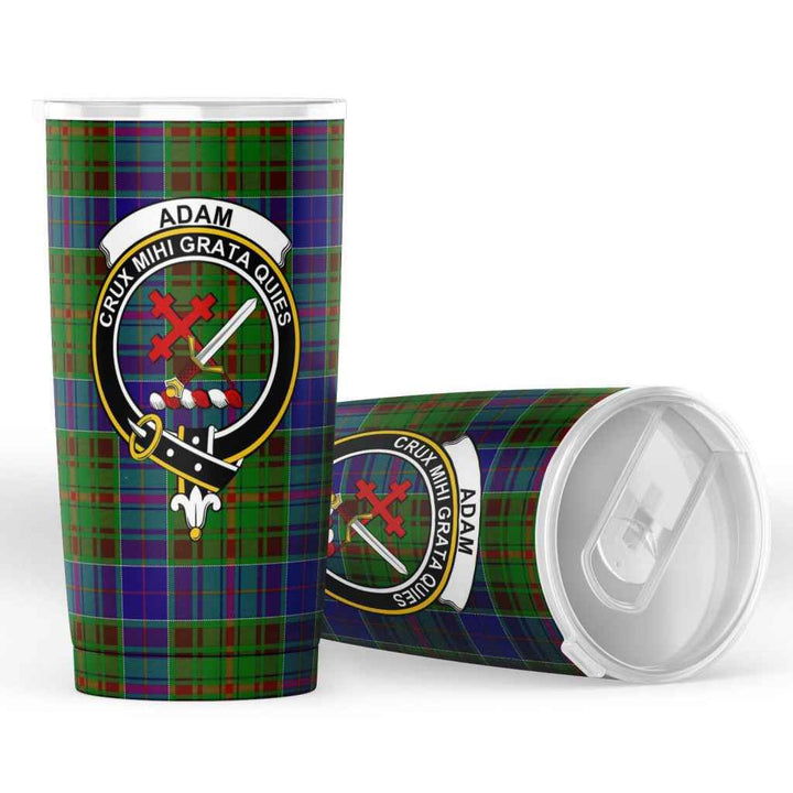 Scottish Adam Clan Crest Tartan Insulated Tumbler Tartan Plaid 4