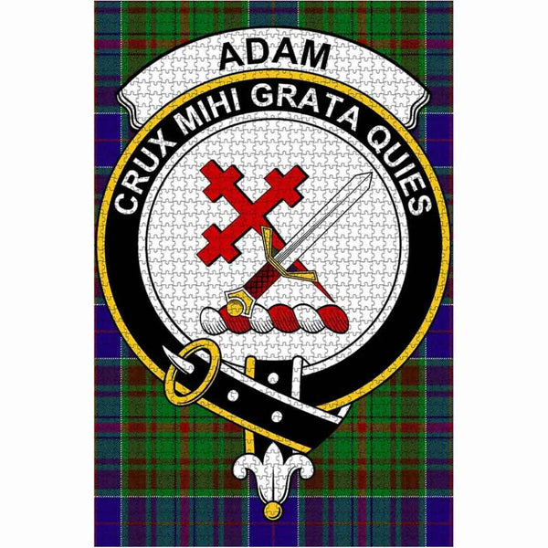 Scottish Adam Clan Crest Tartan Jigsaw Puzzle 1