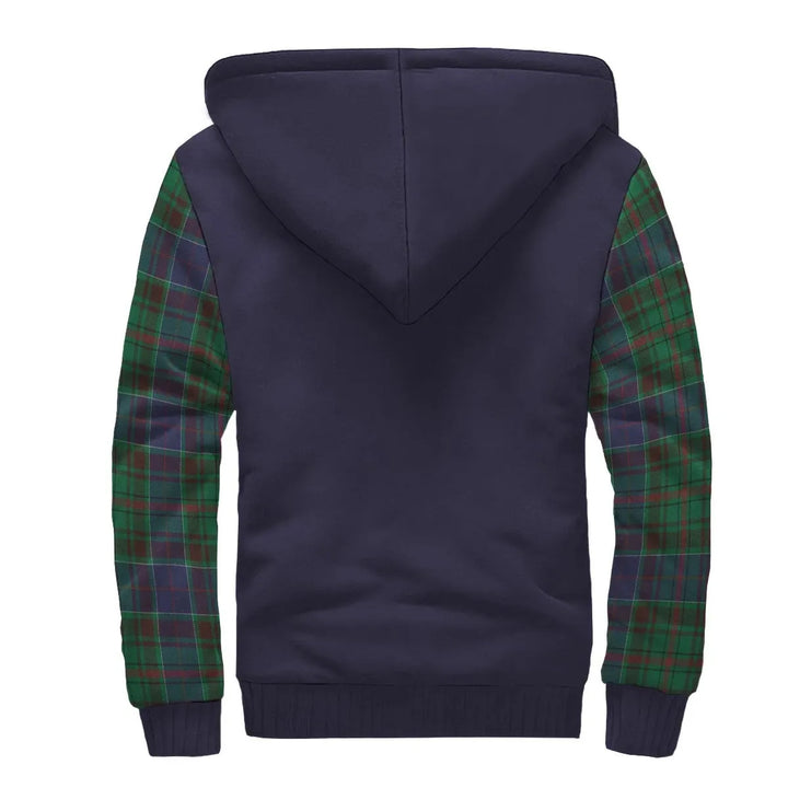 Scottish Adam Clan Crest Tartan Plaid Sleeve Sherpa Hoodie