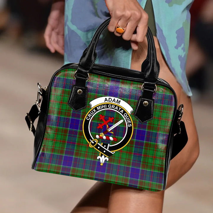 Scottish Adam Clan Crest Tartan Shoulder Handbag Tartan Plaid 2