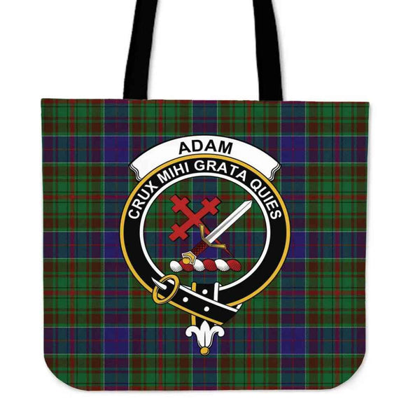 Scottish Adam Clan Crest Tartan Tote Bag Tartan Plaid