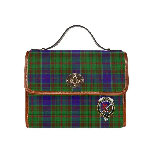 Scottish Adam Clan Crest Tartan Waterproof Canvas Bag Tartan Plaid 1