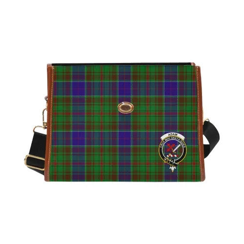 Scottish Adam Clan Crest Tartan Waterproof Canvas Bag Tartan Plaid 2