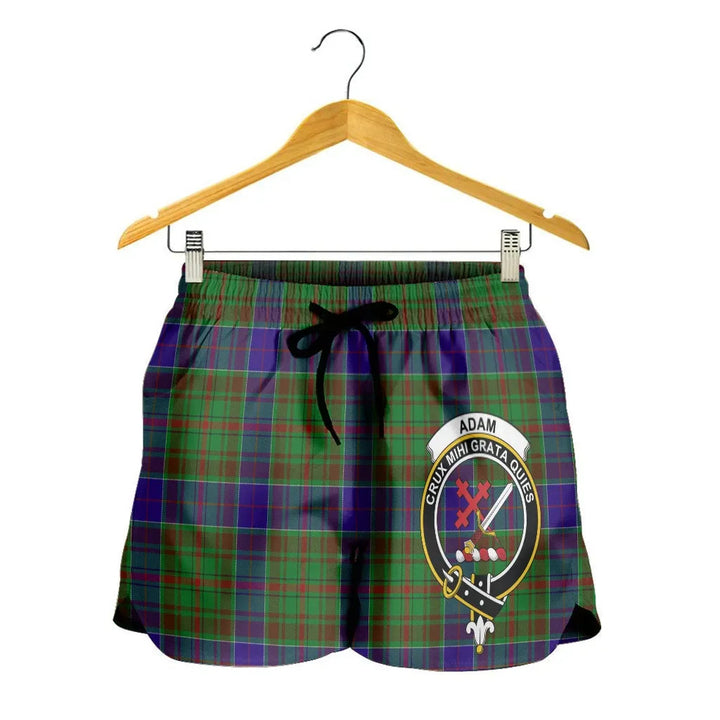 Scottish Adam Clan Crest Tartan Women Shorts