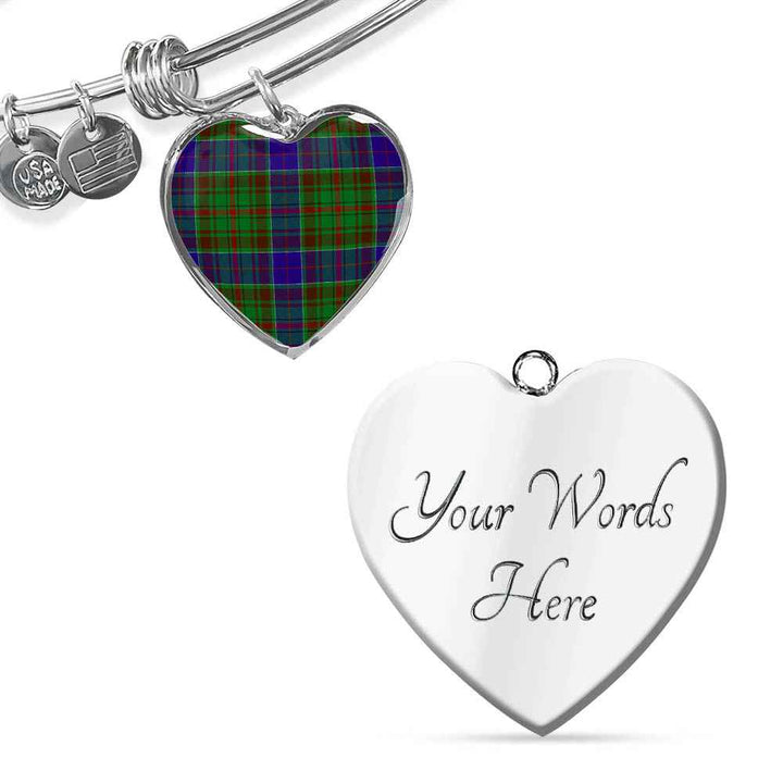 Scottish Adam Clan Tartan Bangle Heart Tartan Plaid 3
