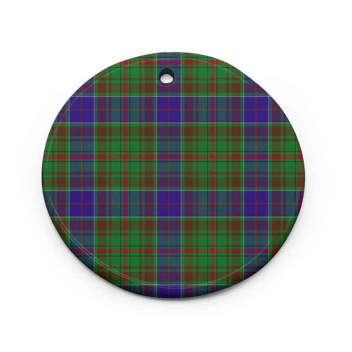Scottish Adam Clan Tartan Ceramic Ornament Circle Shape Tartan Plaid