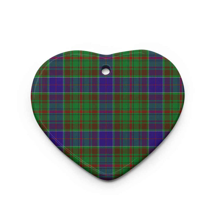 Scottish Adam Clan Tartan Ceramic Ornament Heart Shape Tartan Plaid