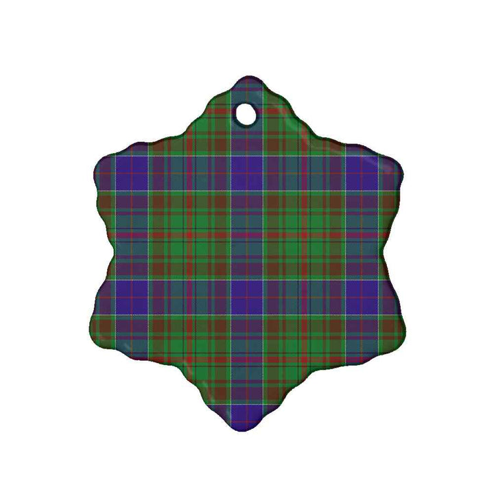 Scottish Adam Clan Tartan Ceramic Ornament Snow Flake Shape Tartan Plaid
