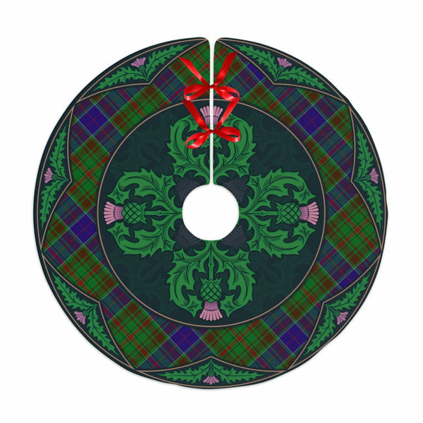 Scottish Adam Clan Tartan Christmas Tree Skirt Old Scottish Thistle Flower No Tassels Tartan Plaid 1