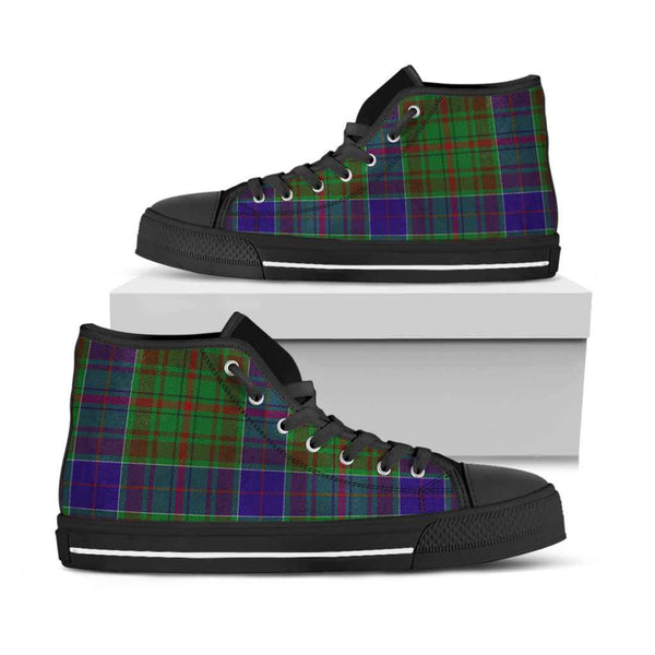 Scottish Adam Clan Tartan High Top Shoes Black Sole Tartan Plaid