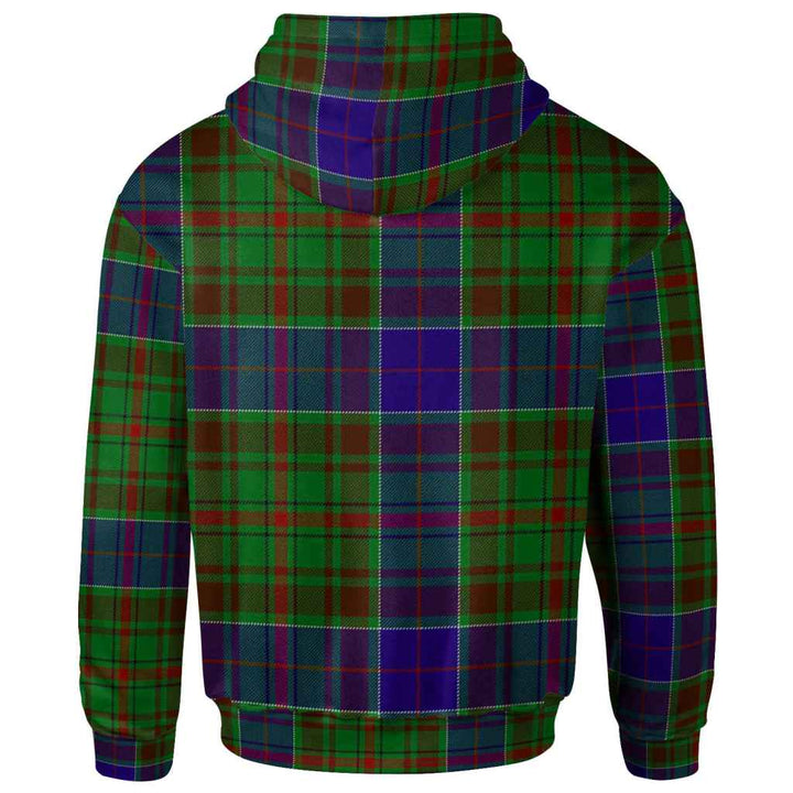Scottish Adam Clan Tartan Hoodie Back Side Tartan Plaid