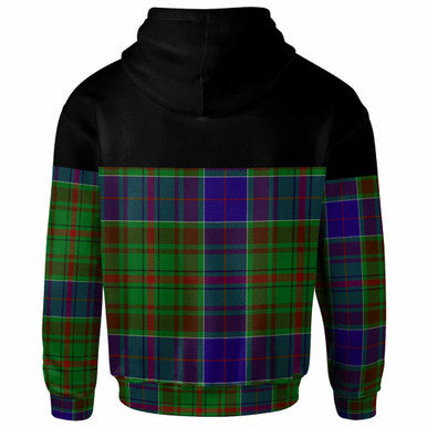Scottish Adam Clan Tartan Hoodie - Horizontal Style Back Side Tartan Plaid