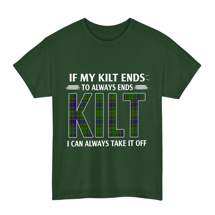 Scottish Adam Clan Tartan Kilt Pride T-Shirt Tartan Plaid Forest Green Color