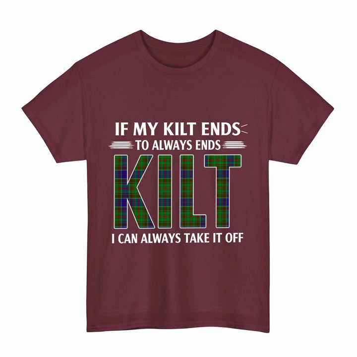 Scottish Adam Clan Tartan Kilt Pride T-Shirt Tartan Plaid Maroon Color