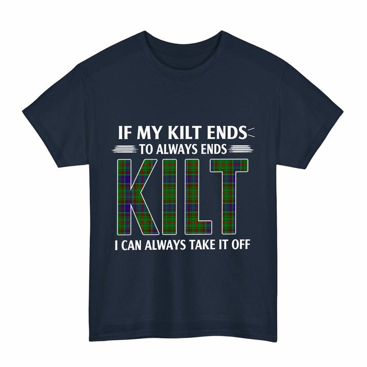 Scottish Adam Clan Tartan Kilt Pride T-Shirt Tartan Plaid Navy Color