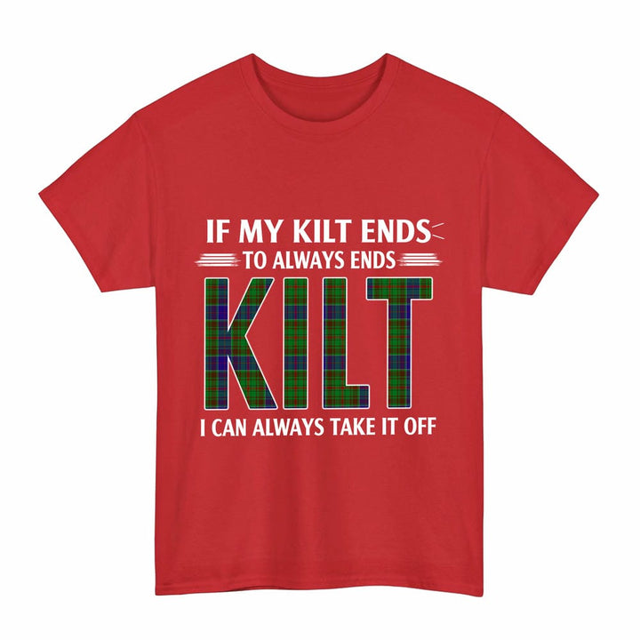 Scottish Adam Clan Tartan Kilt Pride T-Shirt Tartan Plaid Red Color