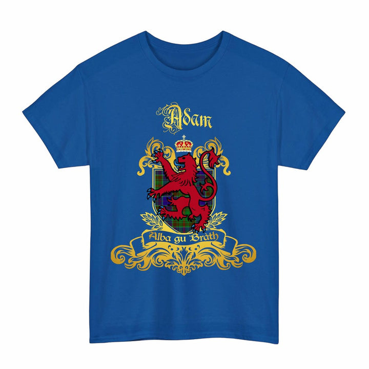 Scottish Adam Clan Tartan Lion Rampant of Scotland T-Shirt Tartan Plaid Royal Color