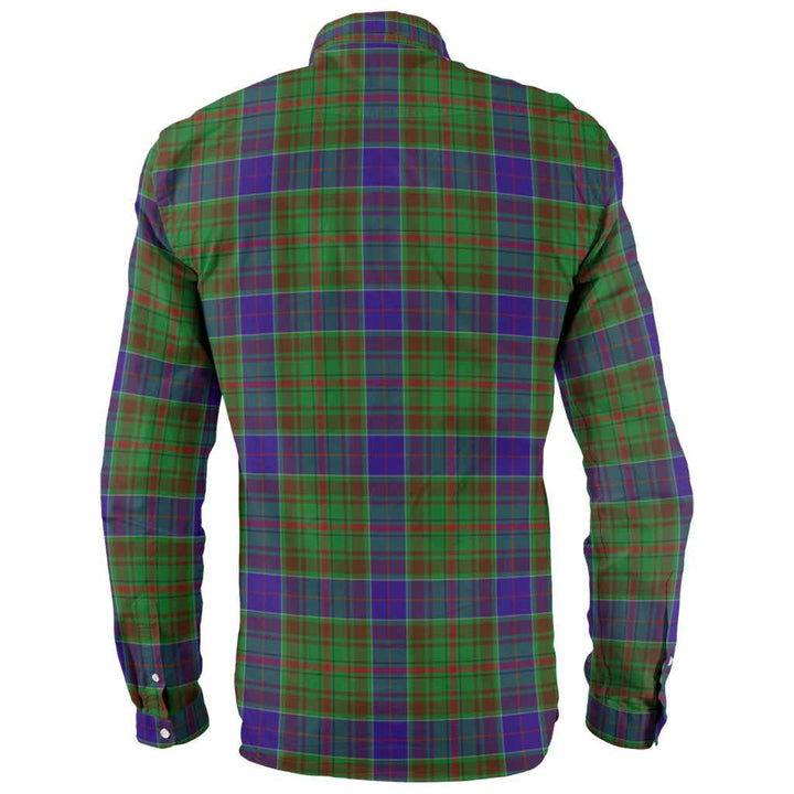 Scottish Adam Clan Tartan Long Sleeve Shirt Back Side Tartan Plaid