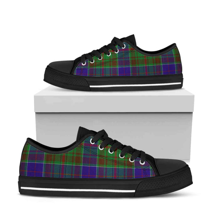 Scottish Adam Clan Tartan Low Top Shoes Black Sole Tartan Plaid